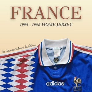France 1994–1996 Home Jersey – Adidas Vintage Football Shirt – Zidane Era – Size M
