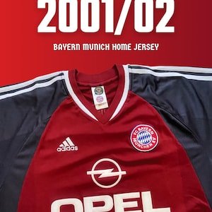 Bayern Munich 2001–2002 Home Jersey – Adidas Vintage Football Shirt – Opel Era – Size L