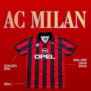 希少　ACミラン 96 Lotto サッカー　ストライプ　イタリア　セリエA 希少 ACミラン 96 Lotto サッカー ストライプ イタリア セリエA 希少