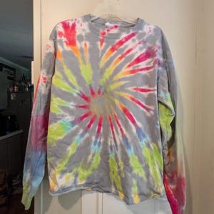 long sleeved tie dye T-shirt