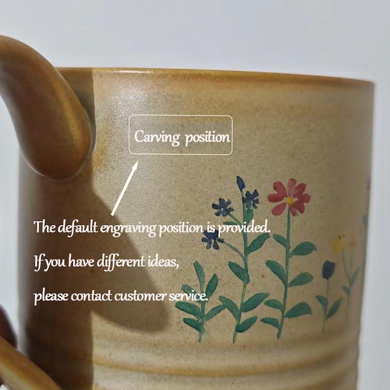 Taza de cerámica pintada a mano con diseño floral y asa para amantes del café, regalo personalizado, taza de leche, taza de espresso. imagen 6