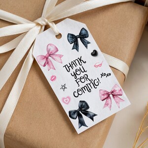 Pink and Black Bow Birthday Invitation, Invitation for Girl Birthday Party, Coquette Bow Card, Ribbon Birthday Invite, Printable and Mobile image 12
