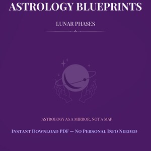 Astrologisk ritning för månfaser • Förklaring av måncykelns betydelser • PDF som direktnedladdning