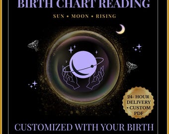 Personalisiertes Geburtshorbuch PDF | Big 3 Astrologie Kundenspezifische Geburtstafel