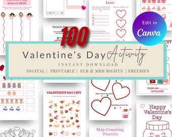 Valentine’s Day Activity Book for Kids | Printable Valentine Activities | Classroom & Homeschool