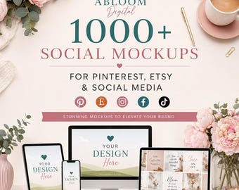 1000+ Social Media Mockups Bundle | Canva Editable Templates (Digital Download)