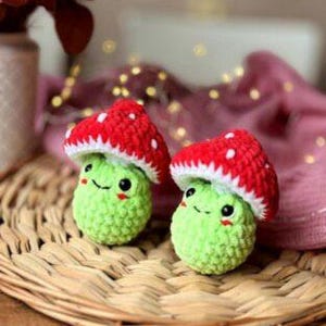 Crochet Pattern PDF, Mushroom Froggy Crochet, Cute Crochet Pattern, amigurumi patterns, Crochet Mushroom and Frog, Funny Plushies