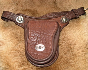 Waist Purse in Buffalo, Elk and old Silver