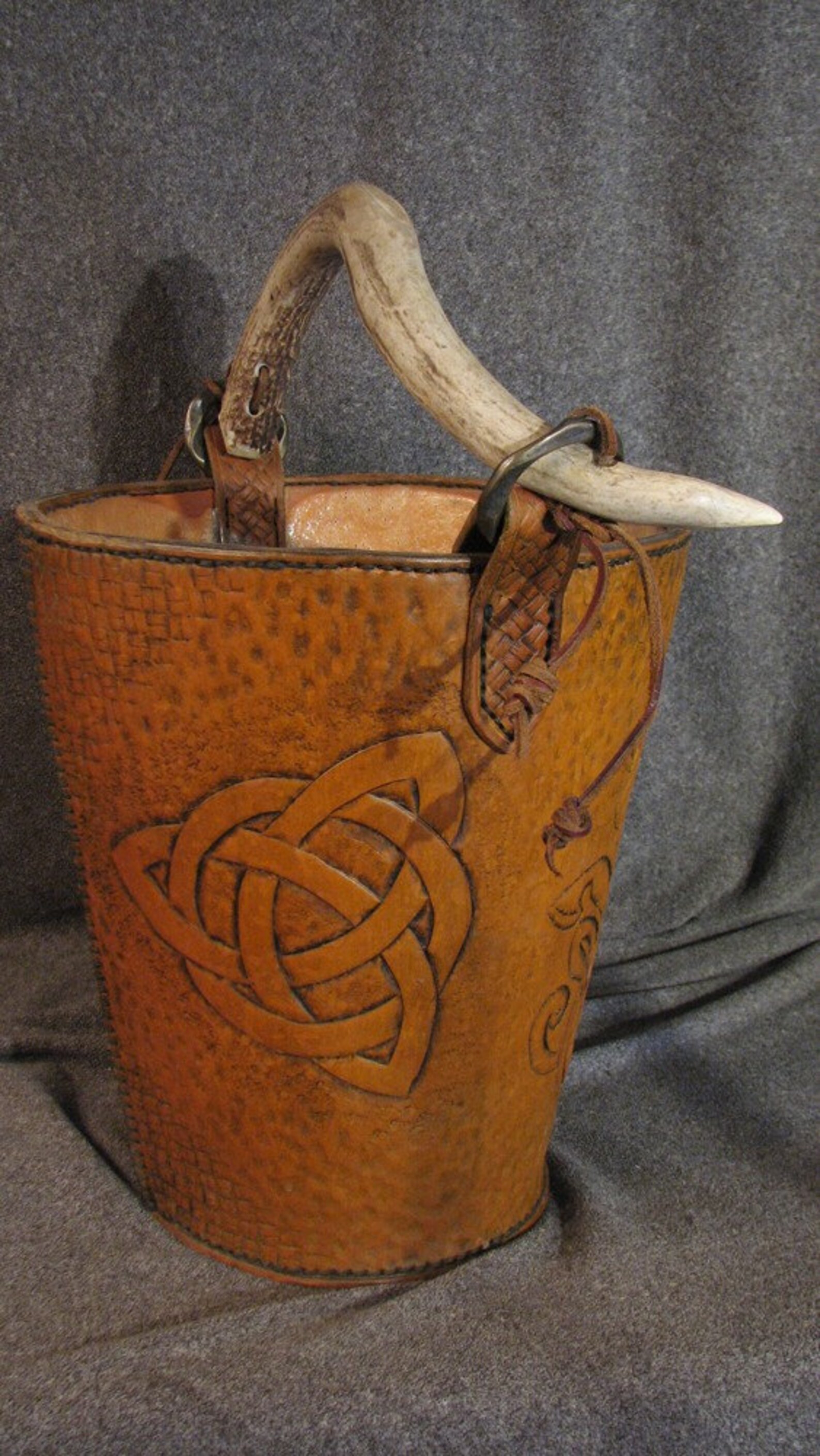 Tooled Leather Celtic Water bucket Etsy