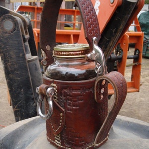 Steampunk Leather Armored Coffee Mug: Fork-liftable image 1