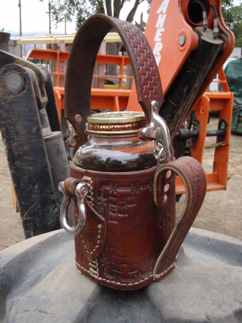 Steampunk Leather Armored Coffee Mug: Fork-liftable image 1