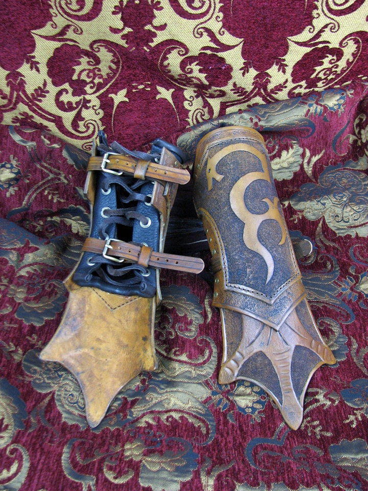 Leather Bracers Dragon Hammer Skyrim Inspired | Etsy
