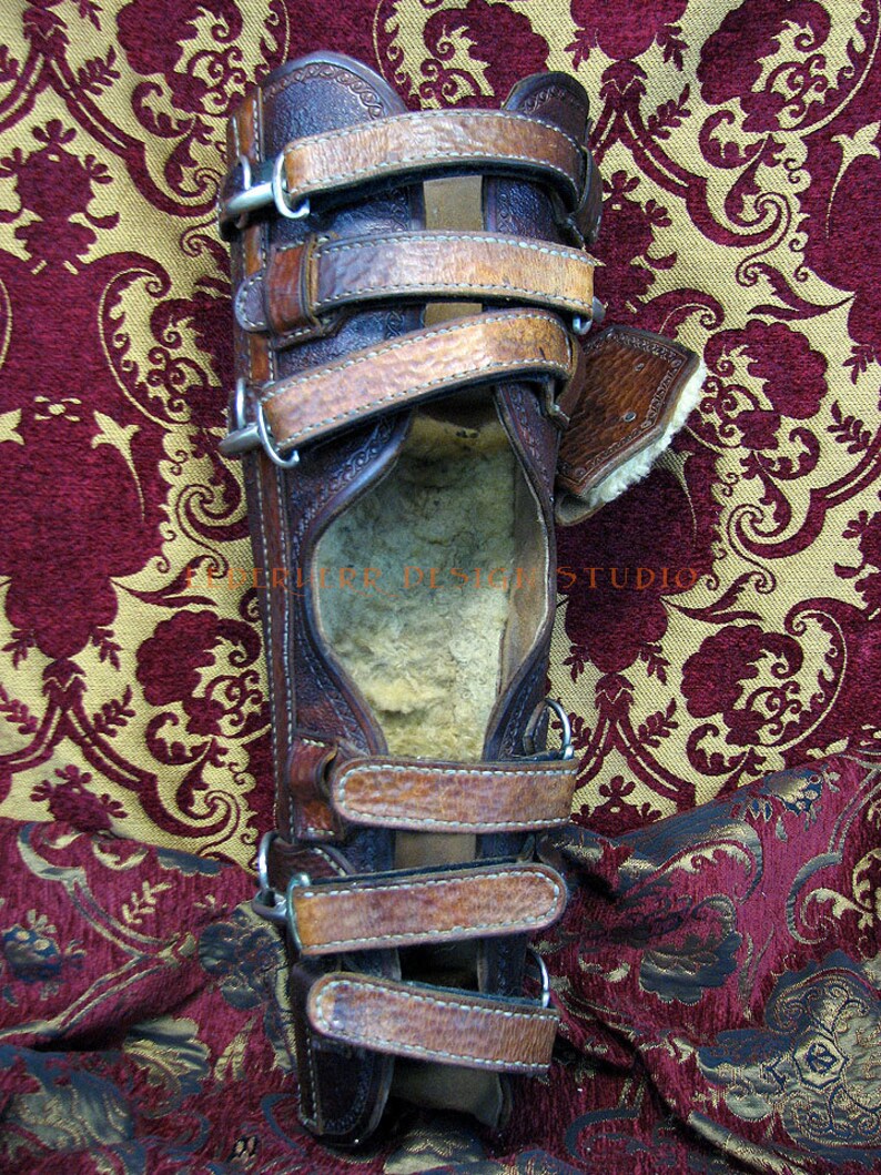Handmade Steampunk Leather Leg Brace Etsy