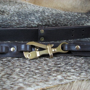 Pelican Hook Leather Belt in Chocolate Water Buffalo image 5