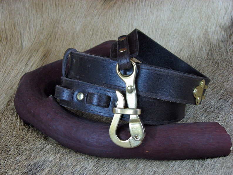 Pelican Hook Leather Belt in Chocolate Water Buffalo image 4