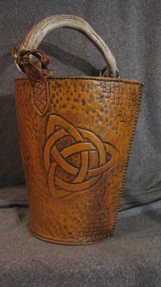 Tooled Leather Celtic Water bucket Etsy