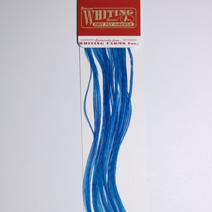 16 Kingfisher Blue Whiting Farms Fashion Pack Hair Feather Extensions with 3 Free Crimp Beads