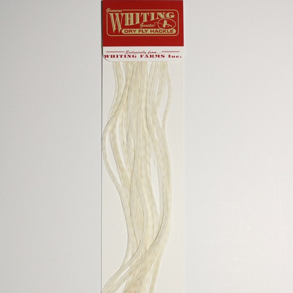 16 White/Cream Whiting Farms Fashion Pack Hair Feather Extensions with 3 Free Crimp Beads