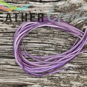 6 Lavender XXXL Premium Feather Hair Extensions with 3 Free Crimp Beads