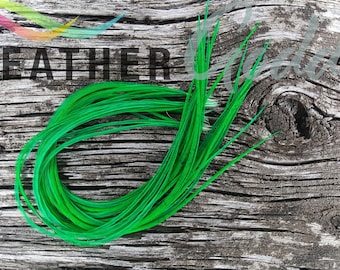 Spearmint Green Hair Feather Extensions, Free Crimp Beads