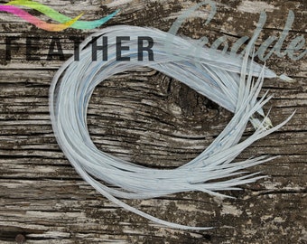 Blue/Gray Feather Hair Extensions with 3 Free Crimp Beads