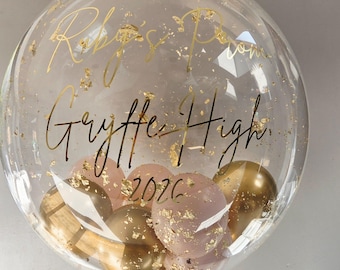 Personalised Prom Bubble Balloon: Class of 2026 Custom Name Graduation Gift