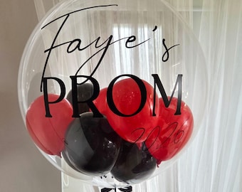 Personalised Prom Bubble Balloon: Class of 2026 Custom Name Graduation Gift