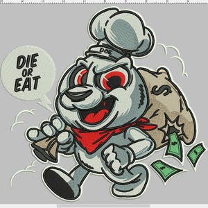 Gangster Mouse Embroidery Design, Streetwear Hip Hop Style (Digital Download)