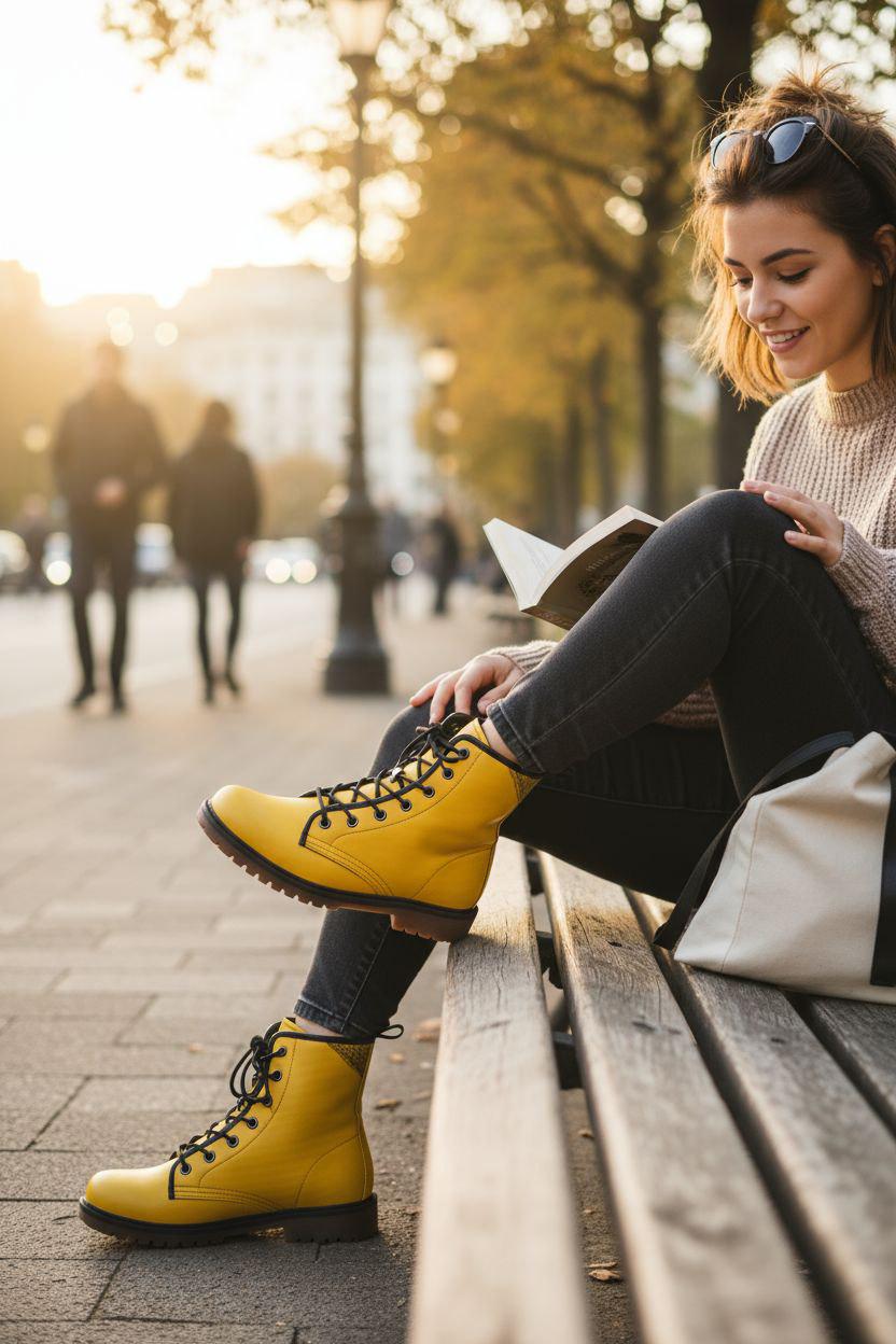 Womens Yellow Boots - Etsy Canada