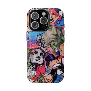 Colorful Phone Case with Pop Culture Characters, Phone Cover, Unique Gift, Mobile Case, Fun Design, Cartoon Accessories