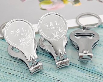 Personalized Metal Nail Clippers Bottle Opener: Engraved Wedding Favors