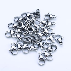 Stainless Steel Lobster Clasps 9–15mm — Silver & Gold, 10/20/50/100 pcs, Jewelry Findings Trigger Clasp