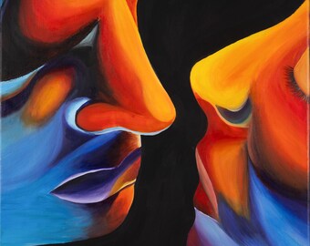 Fine Art Print "When Colors Touch" - Modernes Pop Art Kunstwerk (Print on Demand)