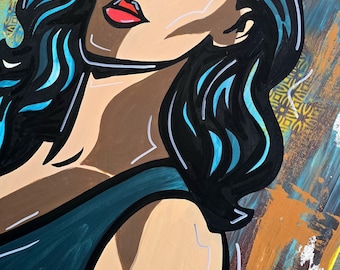 Onbevreesd - Acrylportret op canvas | Origineel kunstwerk, handgeschilderd