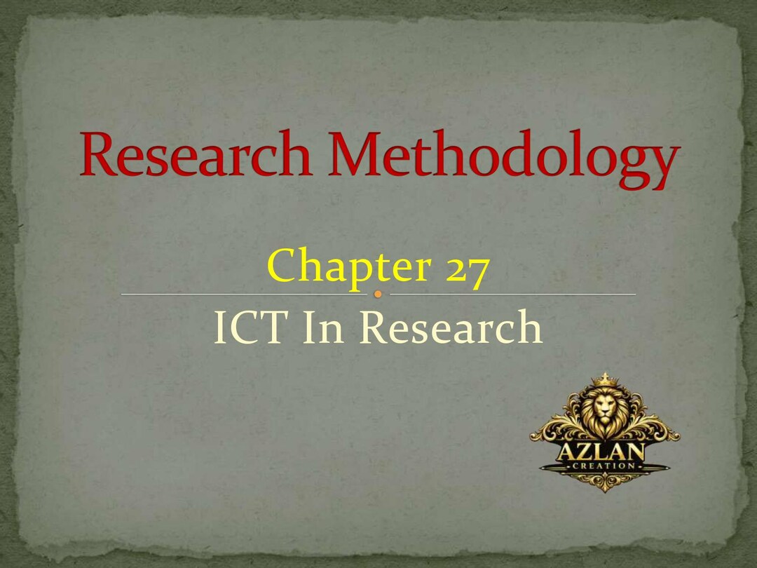 Research Methodology Chapter 27: ICT in Research Notes (PDF Download ...