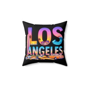Los Angeles kussen van imitatiesuède | Boho-huisdecoratie, kussen Beach Vibes, Reiscadeau, Zomerdecoratie, Autoliefhebber Accent