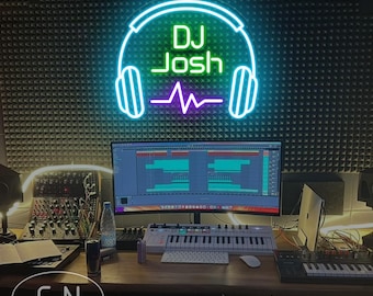 Custom DJ Name Neon Sign,Personalized Music Studio Decor,Home Disco Wall Light,Electronic Dance Music Party Decor,DJ Birthday Gift