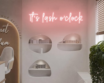 Es ist Lash Uhr Neon Schild, Beauty Bar LED-Schild, Lash Raumdekor, Schönheitssalon Wanddekoration, Wimpern Studio Dekor, Lash Tech Raum Ästhetik