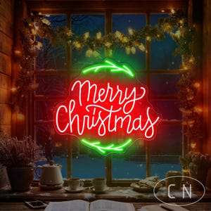 Frohe Weihnachten Neon Schild, benutzerdefinierte Weihnachten LED Neonlicht, frohe Weihnachten Dekor, Weihnachtsbar Shop Event Party Decor, Weihnachtsgeschenk