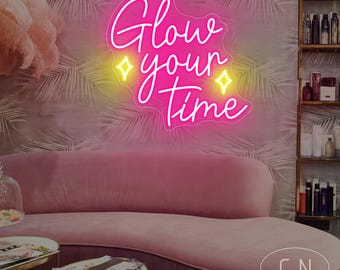 Glow Your Time Leuchtreklame Spa Salon Dekor Salon Beauty Room Leuchtreklame Spa Wanddekor