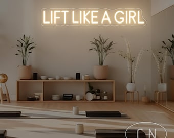 Aufzug wie ein Mädchen Leuchtreklame Empowering Gym Wanddekor Home Gym Leuchtreklame Gewichtheben Led Licht Hebewand Raumdekor