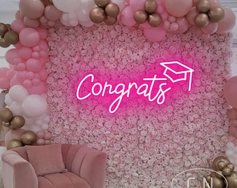 Congrats Neon Leuchtreklame Custom Congrats grad Neon Sign Abschluss Dekor Klasse von 2026 Abschlussfeier Hintergrund Zeichen Abschlussgeschenk