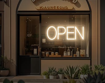 Open Neon Sign, Neon Open Sign für Schaufenster, Open geschlossen Licht, Open Bar Neon Light Sign, Restaurant Bar Shop Store Wanddekoration, Eröffnungsgeschenke