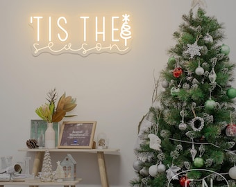 Tis The Season Christmas LED Neon Sign,Christmas Neon Sign,Festival Party Wall Art Decor,Holiday Home Decor,Christmas Gifts