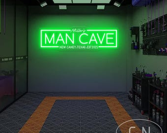 Custom Man Cave Neon Sign,Personalized Home Bar LED Neon Light,Man Cave Wall Art,Game Room Decor,Man Cave Bar Decor,Home Bar Decor Gift Idea
