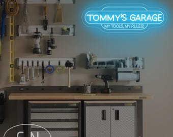 Benutzerdefinierte Garage LED Neon Schild, personalisierte Mann Höhle Licht,Garage Leuchtreklame, Auto-Enthusiast Raumschild, Auto-Werkstatt-Wand-Dekor