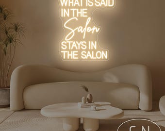 What Is Said In The Salon Stays In The Salon Neon Sign,Beauty Salon LED Neon Light,Beauty Salon Decor,Hair Studio Sign,Salon Business Sign