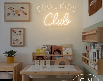 Cool Kids Club Neon Sign,Kids Club Home Sign,Kids Room Wall Art,Playroom Neon Sign Decor,Nursery Wall Hanging,Gifts for Children