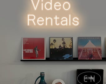 Video Rentals Neon Sign Home Theater Decor Movie Room Wall Decor Retro Neon Light Video Store Sign Retro 80s Wall Decor Movie Lover Gifts