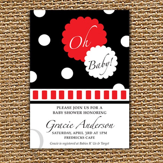 Custom Baby Shower, Printable Invitation, Baby Shower, Baby Girl Invitation, Baby Boy Invitation, Modern Invitation, Oh Baby Invitation Il_570xn